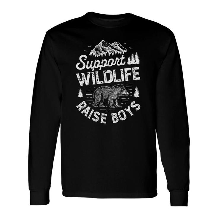 Support Wildlife Raise Boys Parents Mom Dad Mother Father V-Neck Long Sleeve T-Shirt T-Shirt