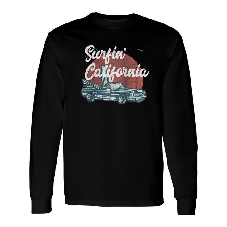 Surfin' California Muscle Car Vintage Convertible Surfer Raglan Baseball Tee Long Sleeve T-Shirt T-Shirt