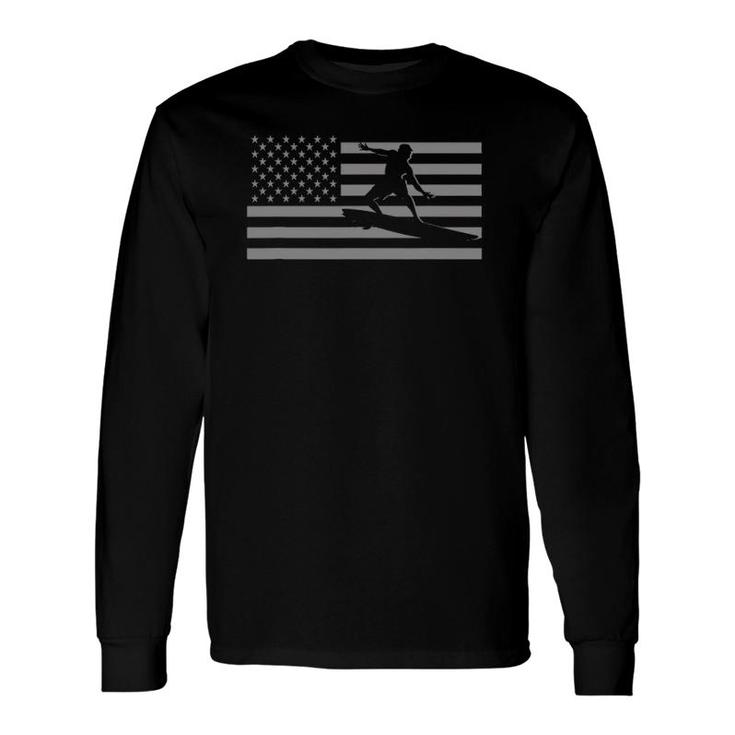 Surfing S American Flag Surf Long Sleeve T-Shirt T-Shirt