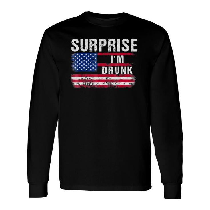 Surprise I'm Drunk American Flag Drinking Long Sleeve T-Shirt T-Shirt