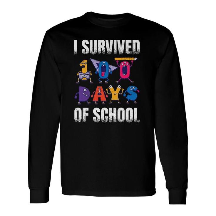 I Survived 100 Days Of School For A 1St Grade Student Long Sleeve T-Shirt T-Shirt