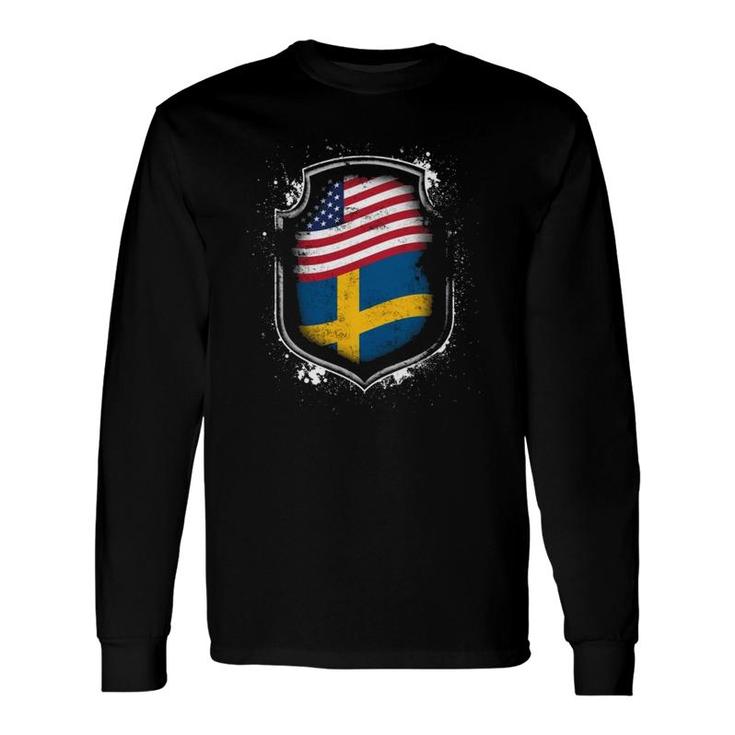 Swedish American Flags Of Sweden And America Long Sleeve T-Shirt T-Shirt