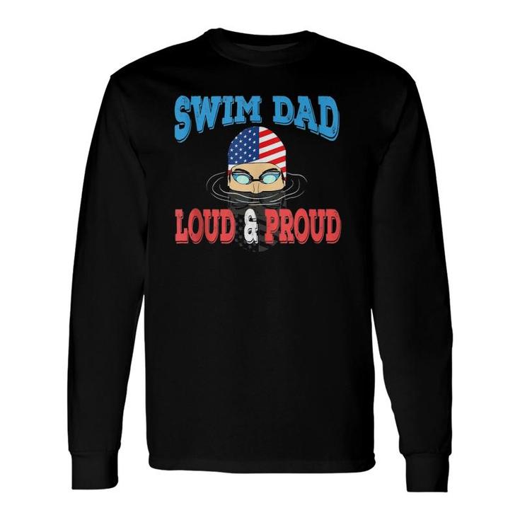 Swim Dad Swimming Swimmer Cheer Daddy Tee Long Sleeve T-Shirt T-Shirt