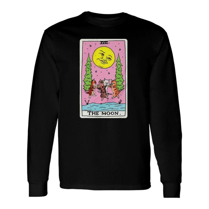 Tarot Card Crescent Moon And Cat Squad Graphic Long Sleeve T-Shirt T-Shirt