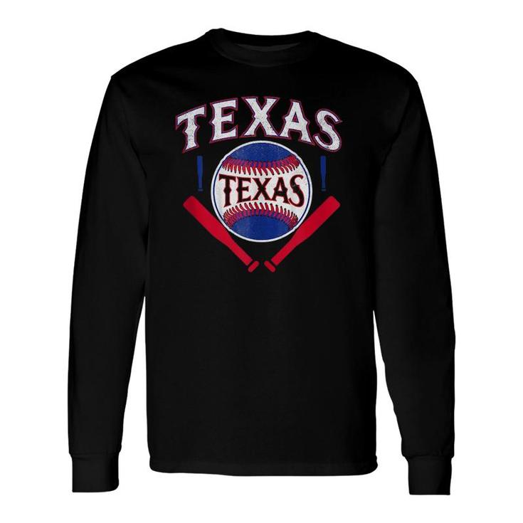 Texas Baseball Vintage Distressed Game Day Ranger Tx State Long Sleeve T-Shirt T-Shirt