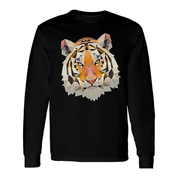 Tiger Face Modern Art Comfortable Long Sleeve T-Shirt T-Shirt