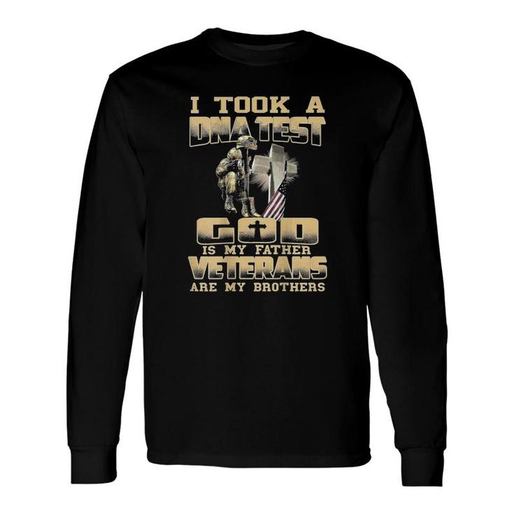 I Took A Dna Test God Is My Father Veterans On Back Long Sleeve T-Shirt T-Shirt