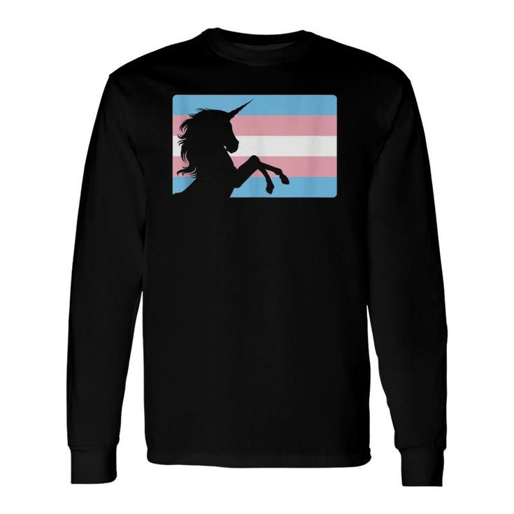 Transgender Unicorn Pride Flag Trans Long Sleeve T-Shirt T-Shirt