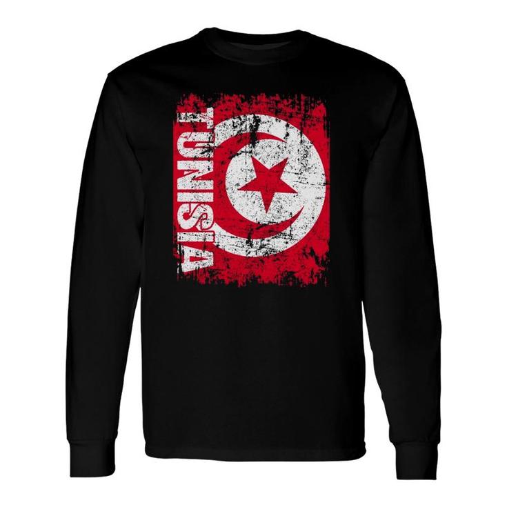 Tunisia Flag Vintage Distressed Tunisia Long Sleeve T-Shirt T-Shirt