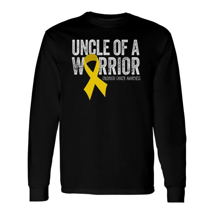 Uncle Of A Warrior Childhood Cancer Dad Ribbon Long Sleeve T-Shirt T-Shirt