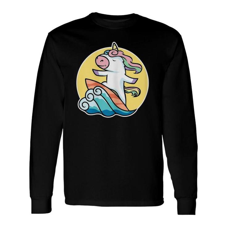 Unicorn Surfing Wave Surf Lovers Long Sleeve T-Shirt T-Shirt
