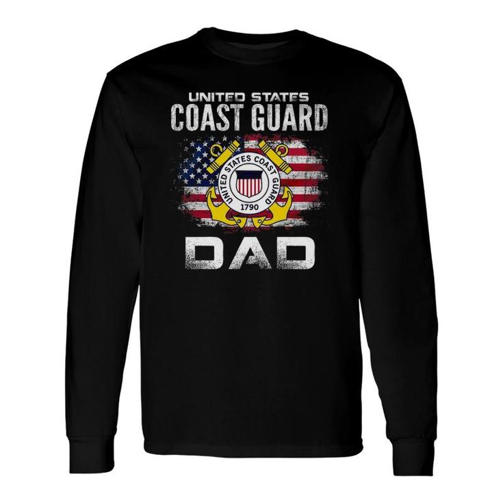 United States Coast Guard Dad With American Flag Long Sleeve T-Shirt T-Shirt