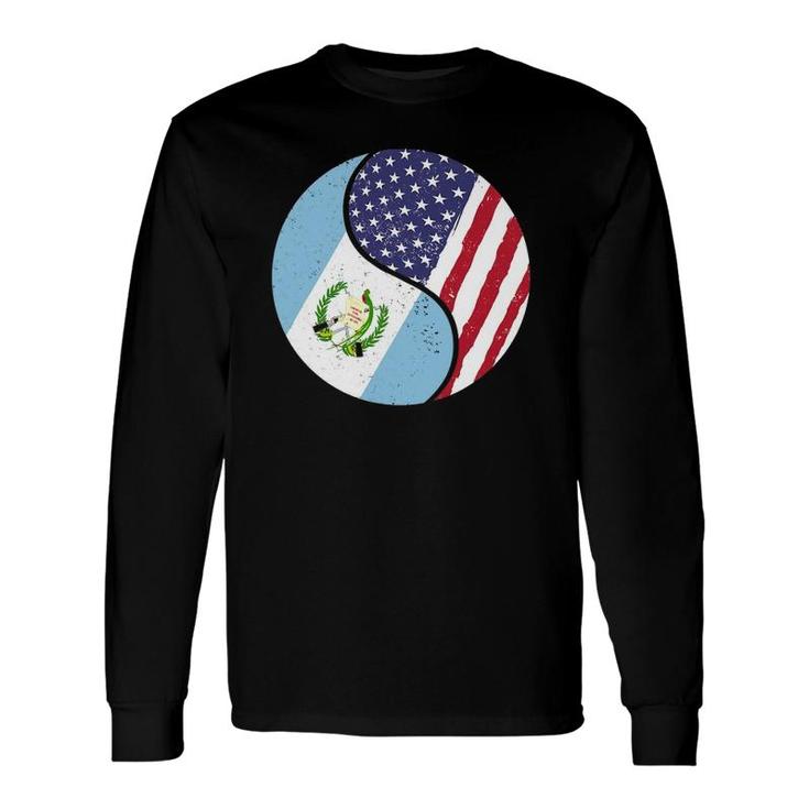 United States Yin And Yang Us Flag Guatemala Long Sleeve T-Shirt T-Shirt