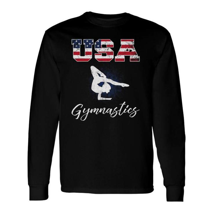 Usa American Flag Gymnastics Tee Gymnast 4Th Of July Long Sleeve T-Shirt T-Shirt