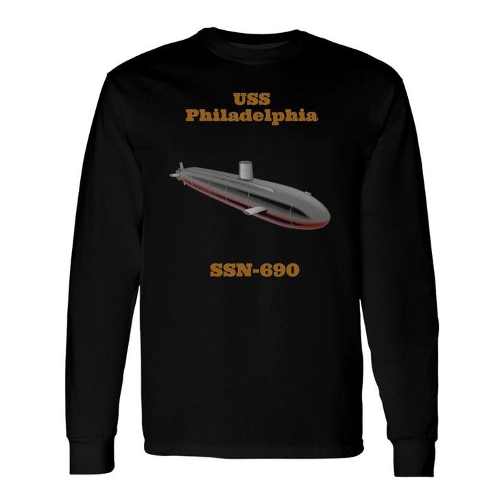Uss Philadelphia Ssn-690 Navy Sailor Veteran Long Sleeve T-Shirt T-Shirt