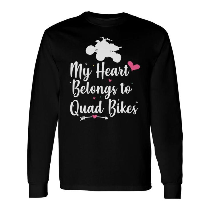 Valentine's Day Quad Bike Four Wheeler Atv Biker Sports Long Sleeve T-Shirt