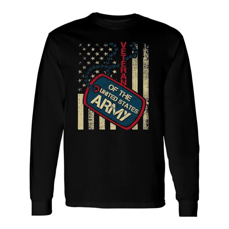 Veteran Of The United States Army Patriotic American Flag Long Sleeve T-Shirt T-Shirt
