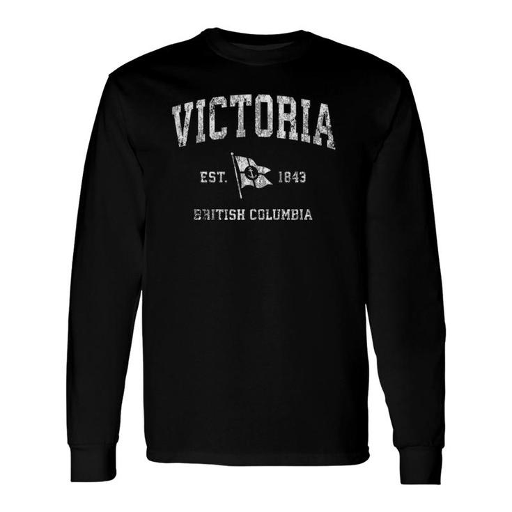 Victoria Bc Vintage Nautical Boat Anchor Flag Sports Long Sleeve T-Shirt T-Shirt