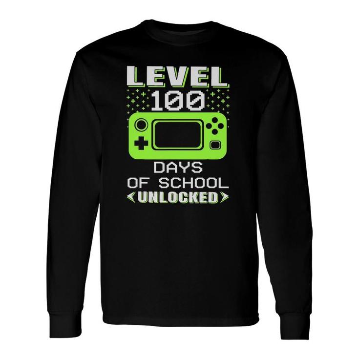 Video Gamer Student 100Th Day Teacher 100 Days Of School Long Sleeve T-Shirt T-Shirt