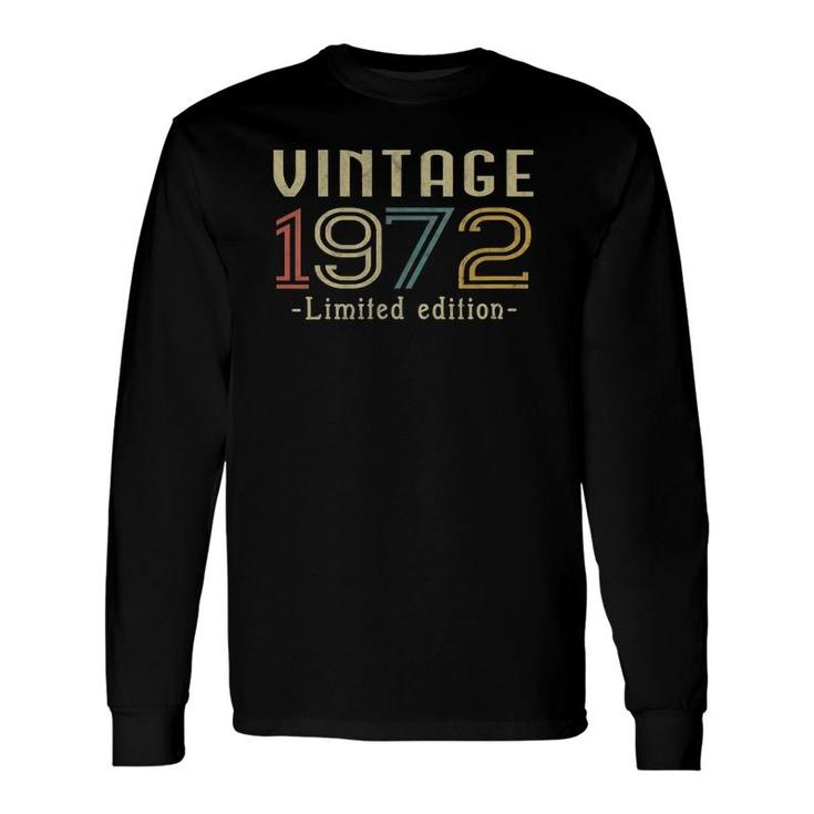 Vintage 1972 50Th Birthday 50 Years Old V-Neck Long Sleeve T-Shirt T-Shirt