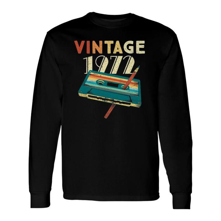 Vintage 1972 Music Cassette 50Th Birthday 50 Years Old Long Sleeve T-Shirt T-Shirt