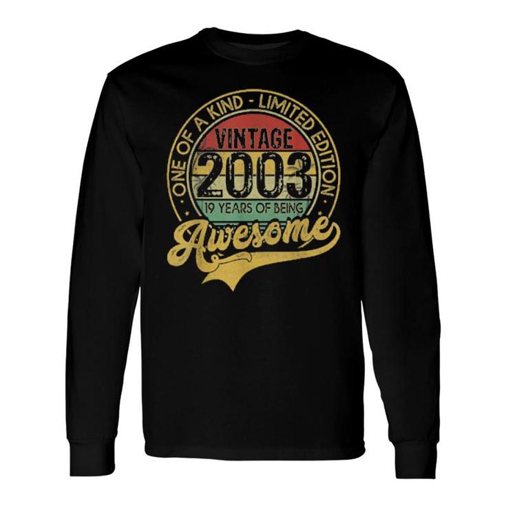 Vintage 2003 19 Years Born In 2003 19Th Birthday Decorations Long Sleeve T-Shirt