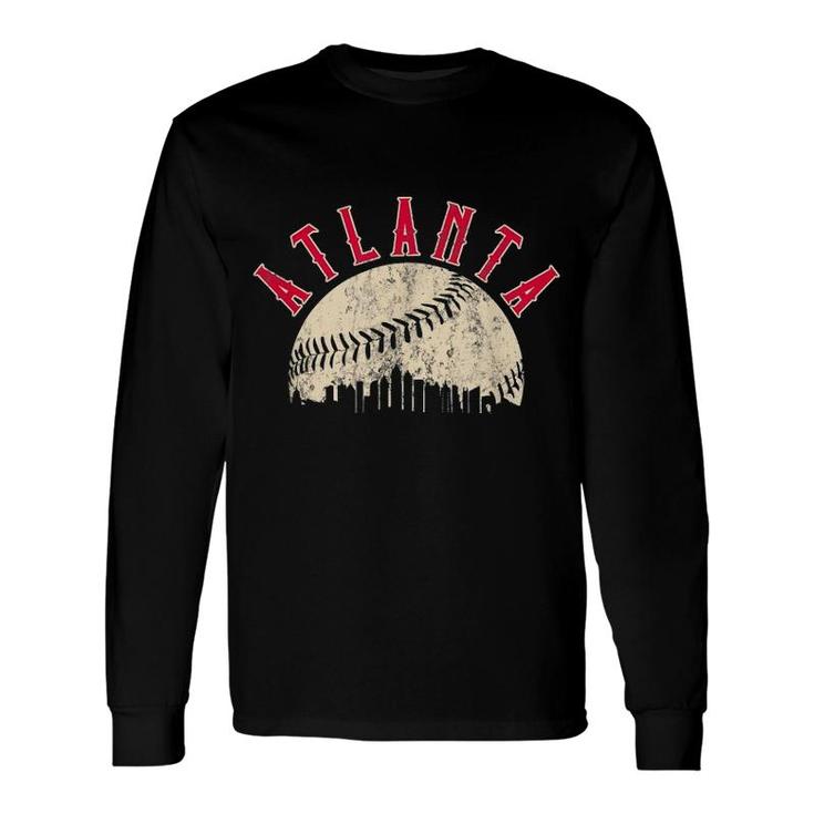 Vintage Atlanta Baseball Skyline Apparel Long Sleeve T-Shirt