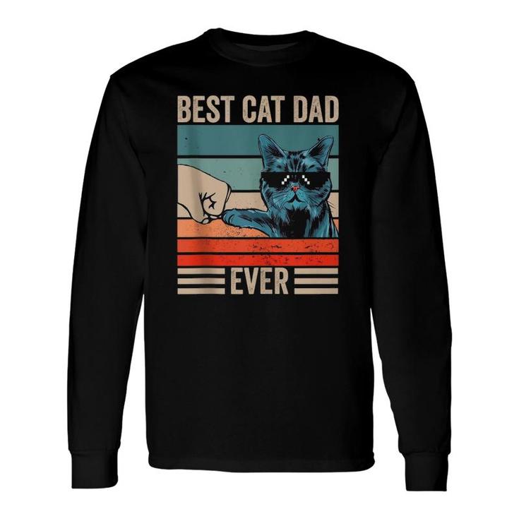 Vintage Best Cat Dad Ever Bump Fist Father's Day Tank Top Long Sleeve T-Shirt T-Shirt