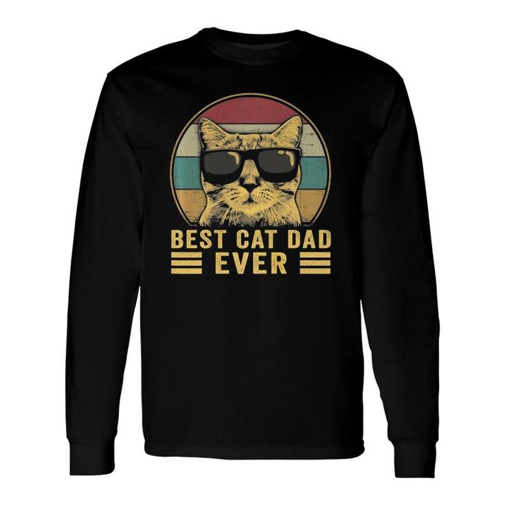 Vintage Best Cat Dad Ever Bump Fit Long Sleeve T-Shirt T-Shirt