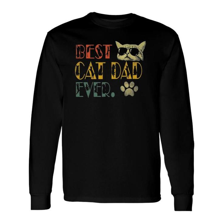Vintage Best Cat Dad Ever Cat Daddy Long Sleeve T-Shirt T-Shirt