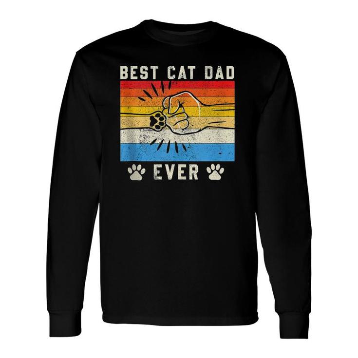 Vintage Best Cat Dad Ever Cat Dad Father Day Long Sleeve T-Shirt T-Shirt