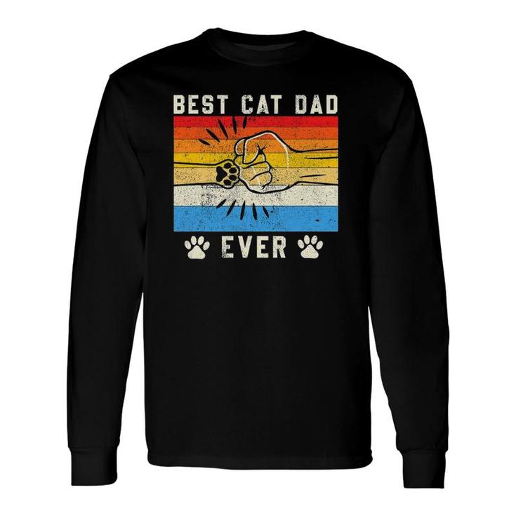 Vintage Best Cat Dad Ever Cat Dad Father's Day Long Sleeve T-Shirt T-Shirt