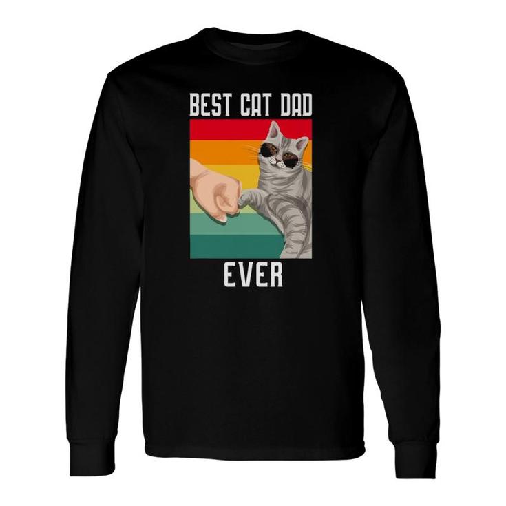 Vintage Best Cat Dad Ever Father's Day Long Sleeve T-Shirt T-Shirt