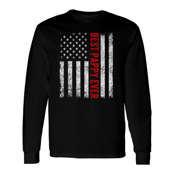 Vintage Best Pappy Ever American Flag Father's Day Long Sleeve T-Shirt T-Shirt