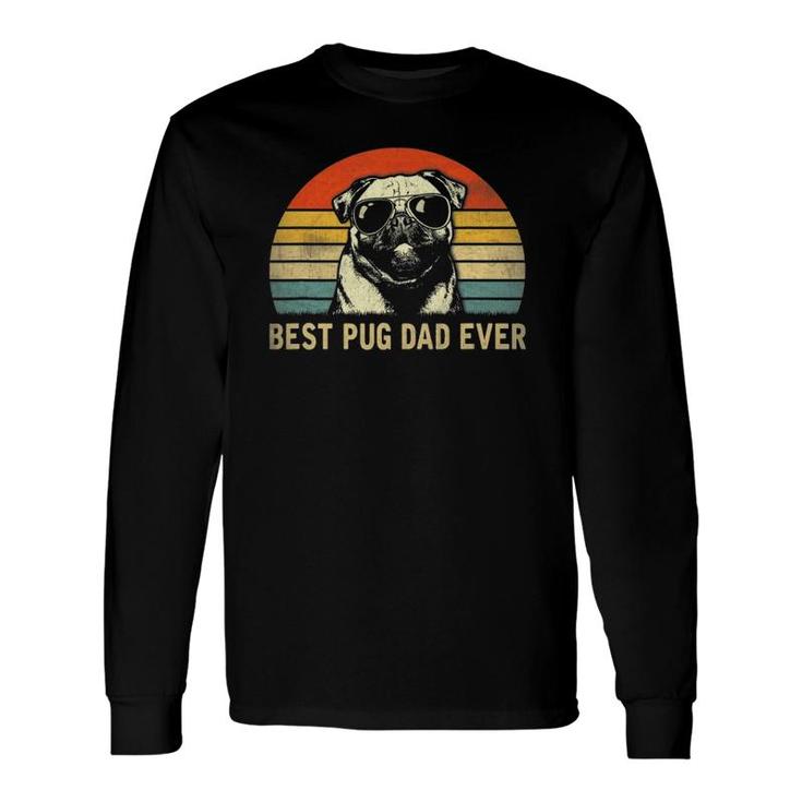 Vintage Best Pug Dad Ever Boxer Lover Father's Day Long Sleeve T-Shirt T-Shirt