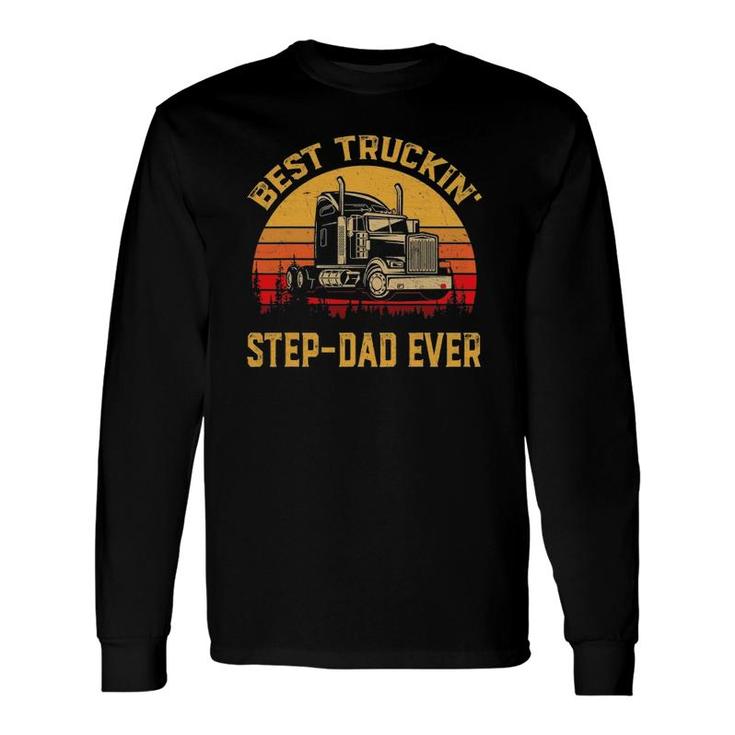 Vintage Best Truckin' Step-Dad Ever Retro Father's Day Long Sleeve T-Shirt T-Shirt