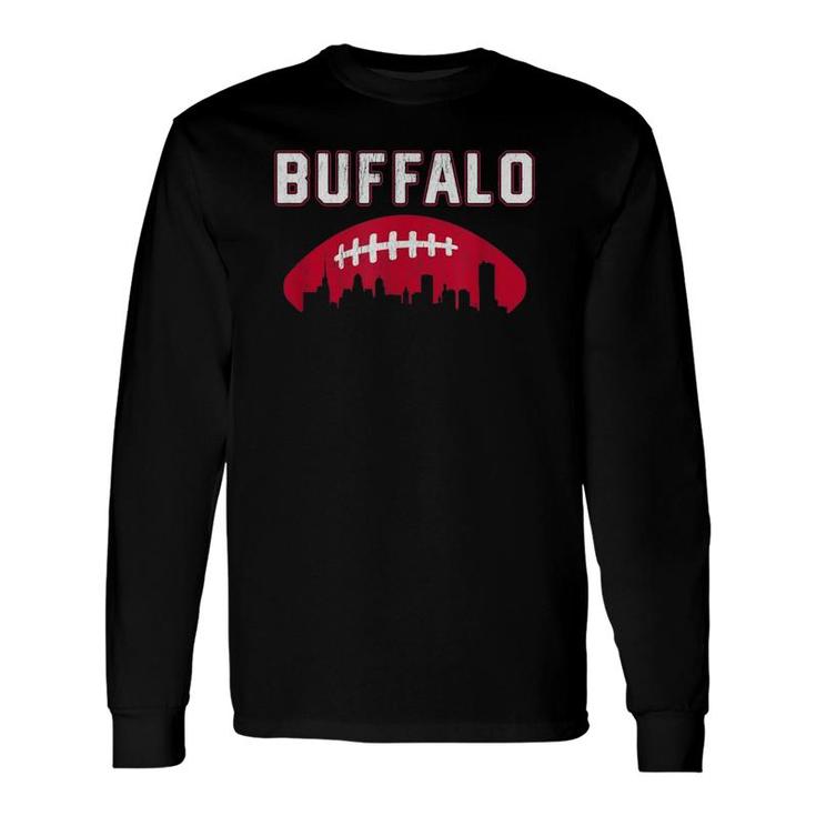 Vintage Buffalo Football Retro Buf City Skyline Long Sleeve T-Shirt T-Shirt