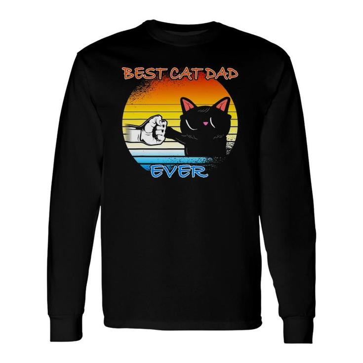 Vintage Cat Best Cat Dad Retro Cat Meow Long Sleeve T-Shirt T-Shirt