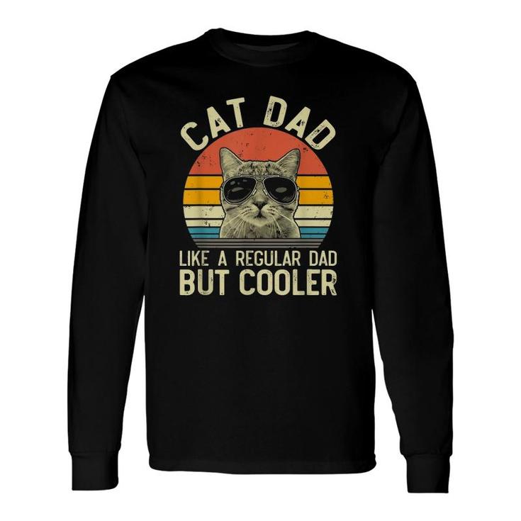 Vintage Cat Dad Regular Dad Proud Daddy Meowica Fathers Day Long Sleeve T-Shirt T-Shirt
