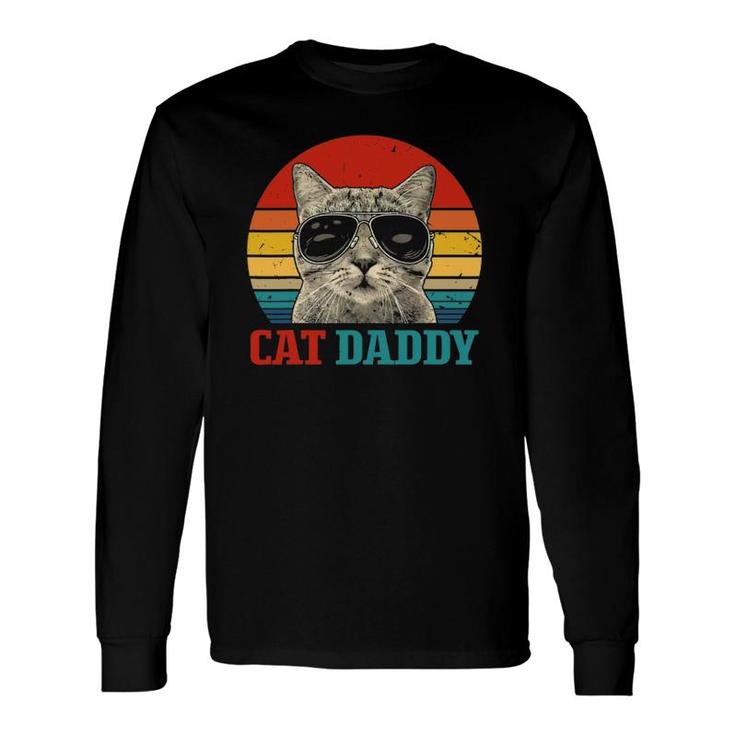 Vintage Cat Daddy Cat Father Husband Cat Lover Animal Lover Long Sleeve T-Shirt T-Shirt
