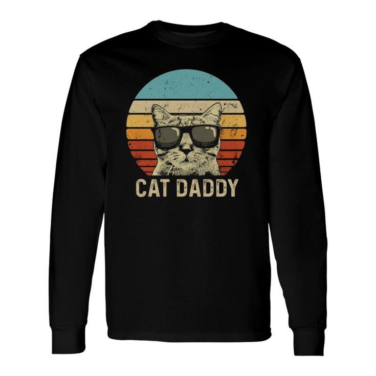 Vintage Cat Daddy Cat Lover Cat Dad Fathers Long Sleeve T-Shirt T-Shirt