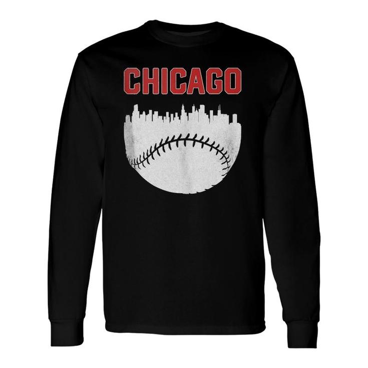 Vintage Chicago Skyline Retro Baseball City Tank Top Long Sleeve T-Shirt T-Shirt