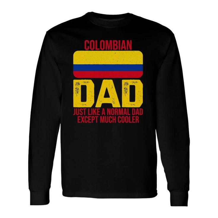Vintage Colombian Dad Colombia Flag For Father's Day Long Sleeve T-Shirt T-Shirt