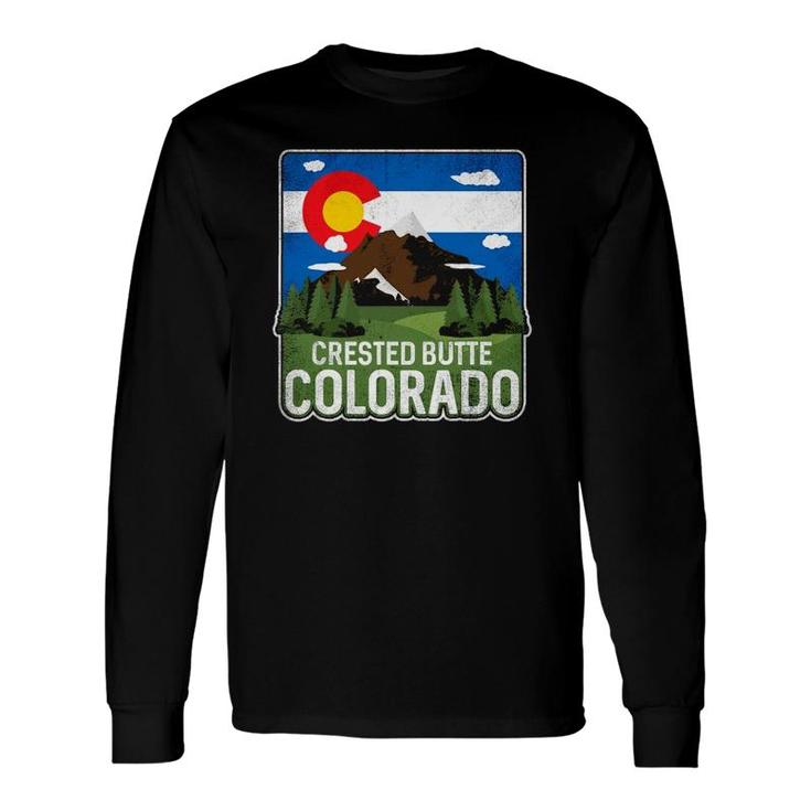 Vintage Crested Butte Colorado Rocky Mountains Long Sleeve T-Shirt T-Shirt