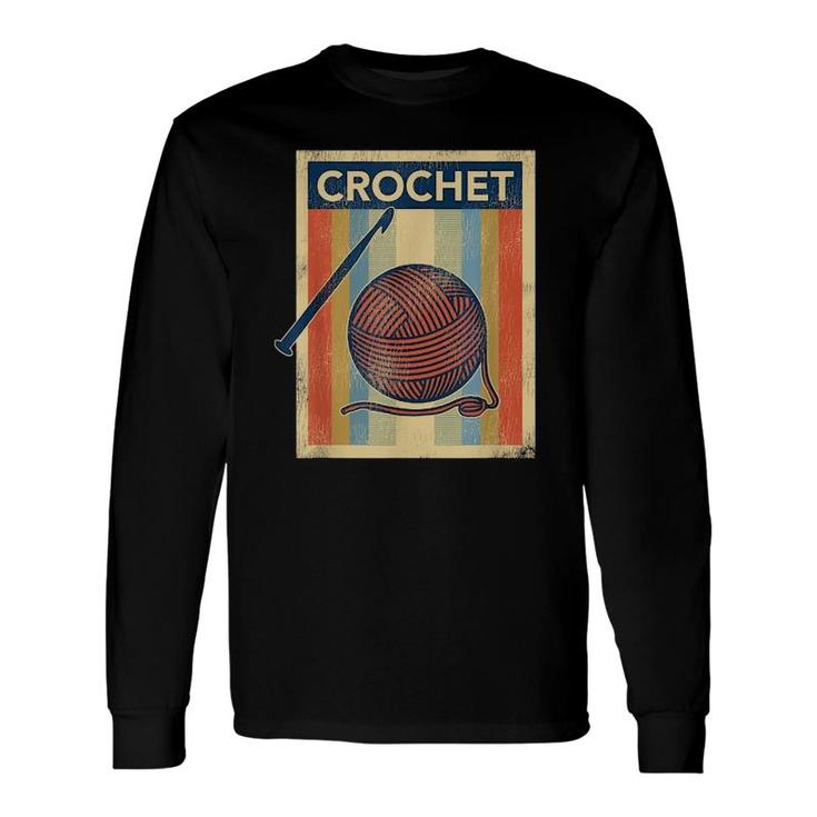 Vintage Crochet For Yarn Lover Long Sleeve T-Shirt T-Shirt
