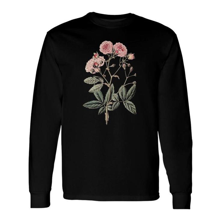 Vintage Floral Botanical Flower Botany Illustration Long Sleeve T-Shirt T-Shirt