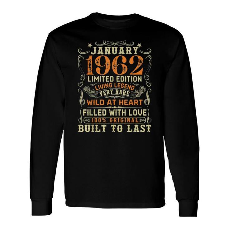 Vintage January 1963 Awesome 59 Years Old 59Th Birthday Long Sleeve T-Shirt T-Shirt