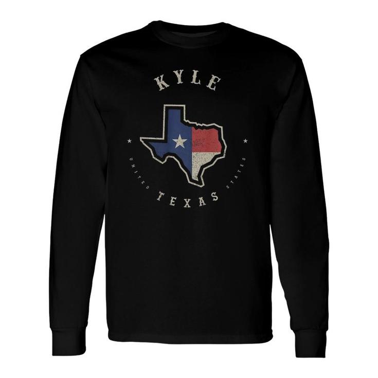 Vintage Kyle Texas State Flag Map Souvenir Long Sleeve T-Shirt T-Shirt