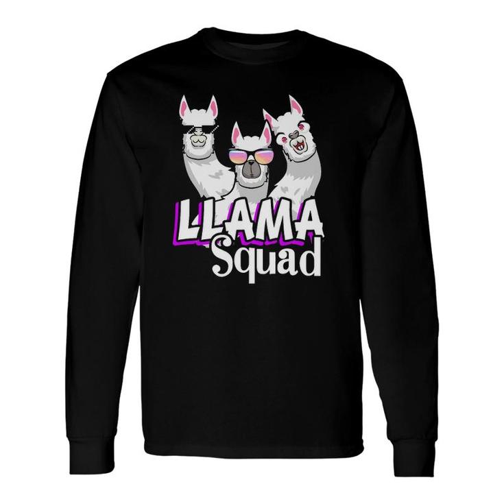 Vintage Llama Squad Retro 80S Style Llama Animal Lover Cute Long Sleeve T-Shirt T-Shirt