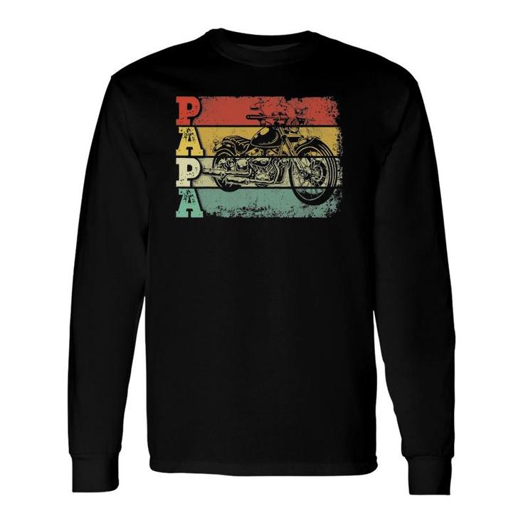 Vintage Motorcycle Papa Biker Motorcycle Rider Father's Day Long Sleeve T-Shirt T-Shirt